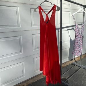 H&M tomato red satin style midi dress